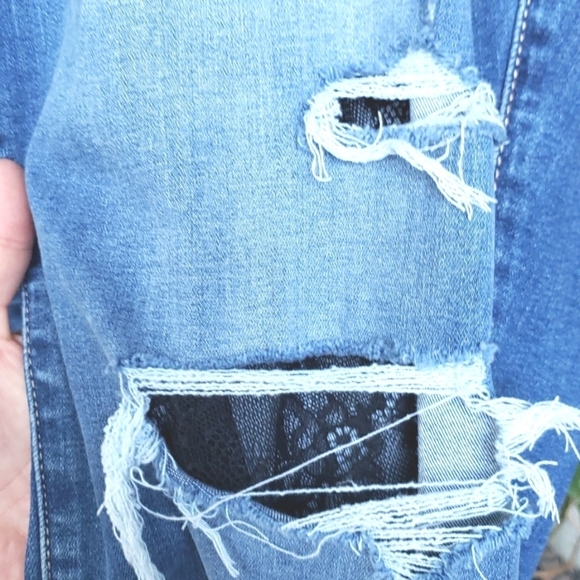 Torrid Deconstructed Jegging with Lace Underlay 22 RARE - Picture 6 of 12